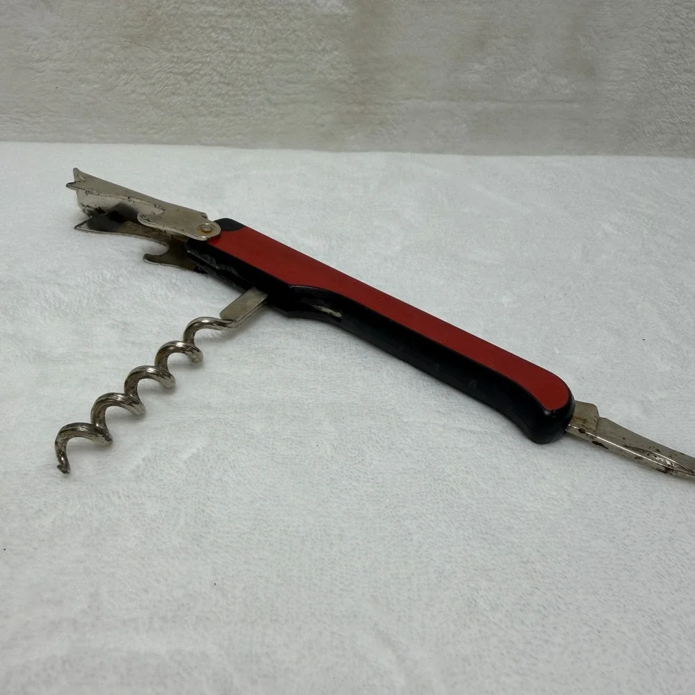 VTG Hoffritz Waiters Corkscrew Wine‎ Bottle Opener Red Multi Tool Made in Italy